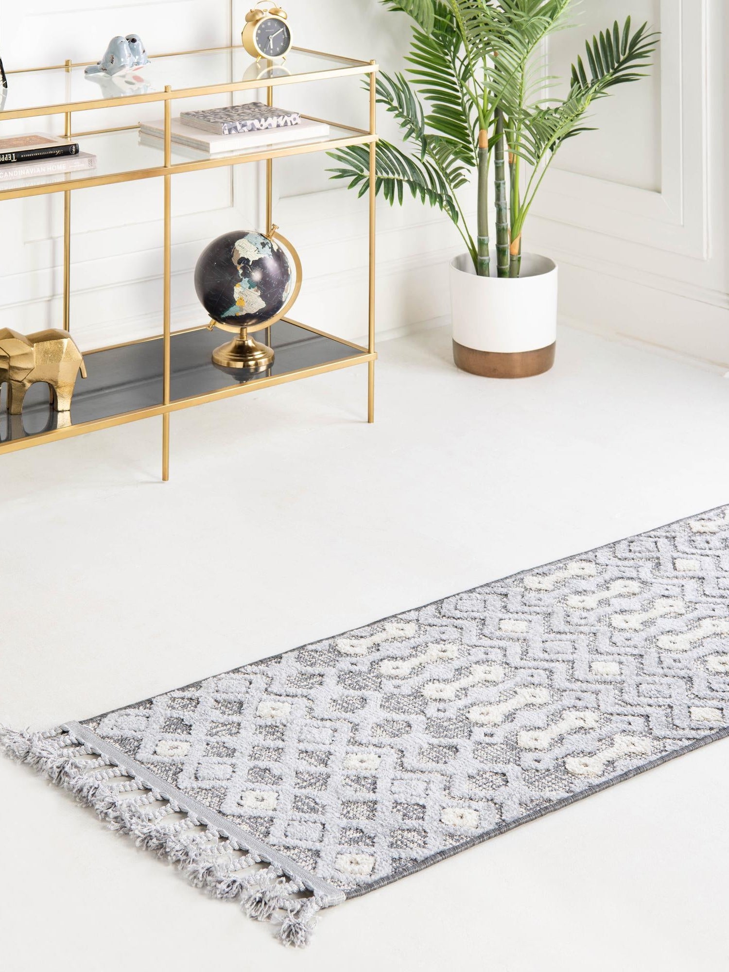 Gray 2' x 8' Arlo Runner Area Rug 100% Polypropylene With Cotton Backing Easy Clean Indoor Living Room Bedroom Dining Office Carpet for Sale at Rug Engine
