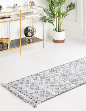 Gray 2' x 6' Arlo Runner Area Rug 100% Polypropylene With Cotton Backing Easy Clean Indoor Living Room Bedroom Dining Office Carpet for Sale at Rug Engine