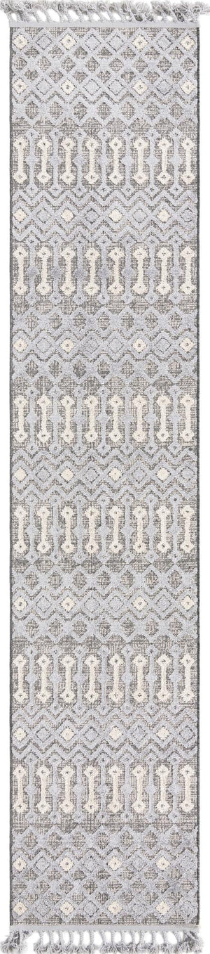 Gray 2' 7 x 12' Arlo Runner Area Rug 100% Polypropylene With Cotton Backing Easy Clean Indoor Living Room Bedroom Dining Office Carpet for Sale at Rug Engine