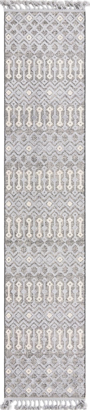 Gray 2' 7 x 12' Arlo Runner Area Rug 100% Polypropylene With Cotton Backing Easy Clean Indoor Living Room Bedroom Dining Office Carpet for Sale at Rug Engine