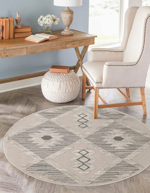 Sandy Beige 7' x 7' Arlo Round Area Rug 100% Polypropylene With Cotton Backing Easy Clean Indoor Living Room Bedroom Dining Office Carpet for Sale at Rug Engine