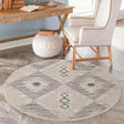 Sandy Beige 7' x 7' Arlo Round Area Rug 100% Polypropylene With Cotton Backing Easy Clean Indoor Living Room Bedroom Dining Office Carpet for Sale at Rug Engine