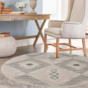 Sandy Beige 7' x 7' Arlo Round Area Rug 100% Polypropylene With Cotton Backing Easy Clean Indoor Living Room Bedroom Dining Office Carpet for Sale at Rug Engine