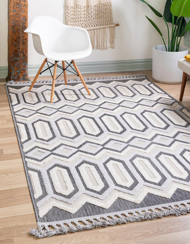 Charcoal 6' x 9' Arlo Rectangle Area Rug 100% Polypropylene With Cotton Backing Easy Clean Indoor Living Room Bedroom Dining Office Carpet for Sale at Rug Engine