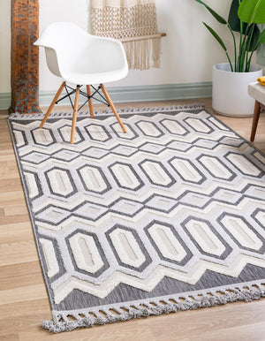 Charcoal 5' 3 x 8' Arlo Rectangle Area Rug 100% Polypropylene With Cotton Backing Easy Clean Indoor Living Room Bedroom Dining Office Carpet for Sale at Rug Engine