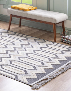 Charcoal 6' x 9' Arlo Rectangle Area Rug 100% Polypropylene With Cotton Backing Easy Clean Indoor Living Room Bedroom Dining Office Carpet for Sale at Rug Engine
