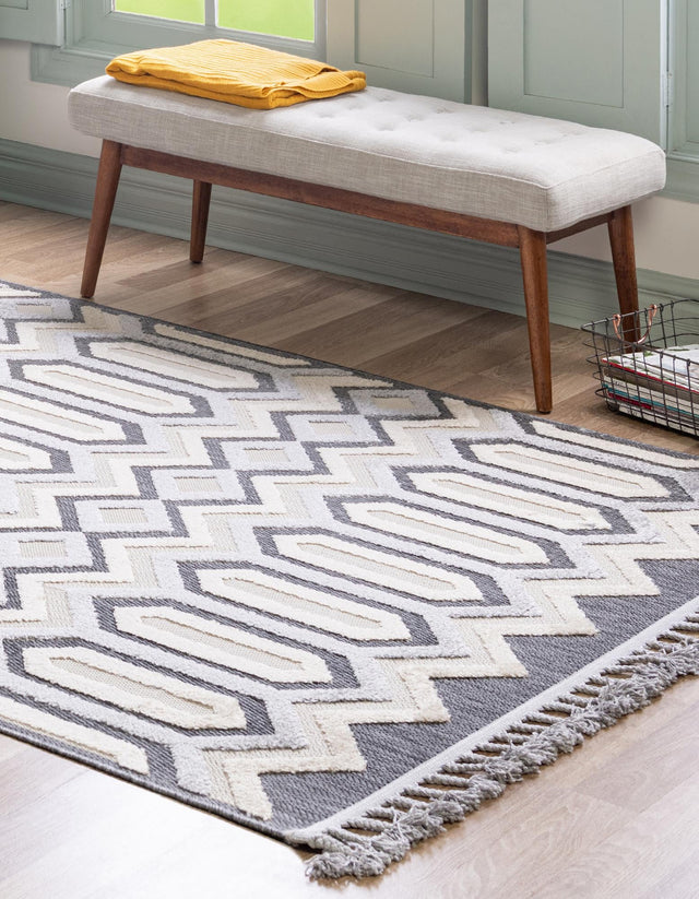 Charcoal 6' x 9' Arlo Rectangle Area Rug 100% Polypropylene With Cotton Backing Easy Clean Indoor Living Room Bedroom Dining Office Carpet for Sale at Rug Engine