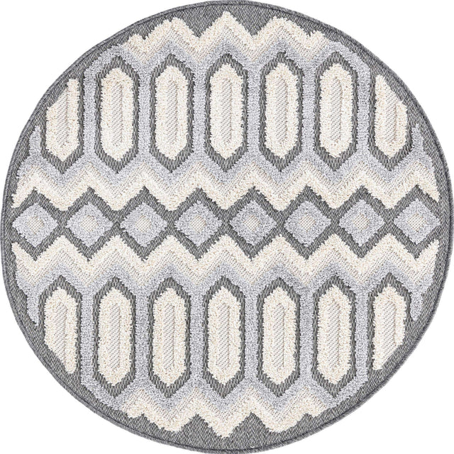 Charcoal 3' 3 x 3' 3 Arlo Round Area Rug 100% Polypropylene With Cotton Backing Easy Clean Indoor Living Room Bedroom Dining Office Carpet for Sale at Rug Engine