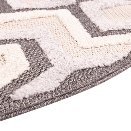 Charcoal 7' x 7' Arlo Round Area Rug 100% Polypropylene With Cotton Backing Easy Clean Indoor Living Room Bedroom Dining Office Carpet for Sale at Rug Engine