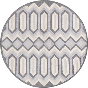 Charcoal 5' 3 x 5' 3 Arlo Round Area Rug 100% Polypropylene With Cotton Backing Easy Clean Indoor Living Room Bedroom Dining Office Carpet for Sale at Rug Engine