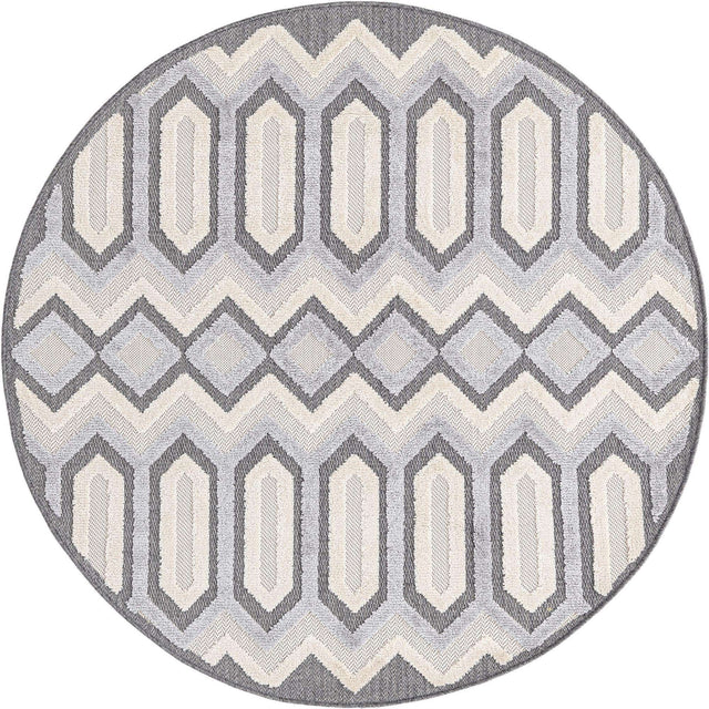 Charcoal 5' 3 x 5' 3 Arlo Round Area Rug 100% Polypropylene With Cotton Backing Easy Clean Indoor Living Room Bedroom Dining Office Carpet for Sale at Rug Engine