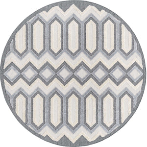 Charcoal 7' x 7' Arlo Round Area Rug 100% Polypropylene With Cotton Backing Easy Clean Indoor Living Room Bedroom Dining Office Carpet for Sale at Rug Engine