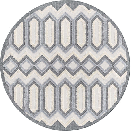 Charcoal 7' x 7' Arlo Round Area Rug 100% Polypropylene With Cotton Backing Easy Clean Indoor Living Room Bedroom Dining Office Carpet for Sale at Rug Engine