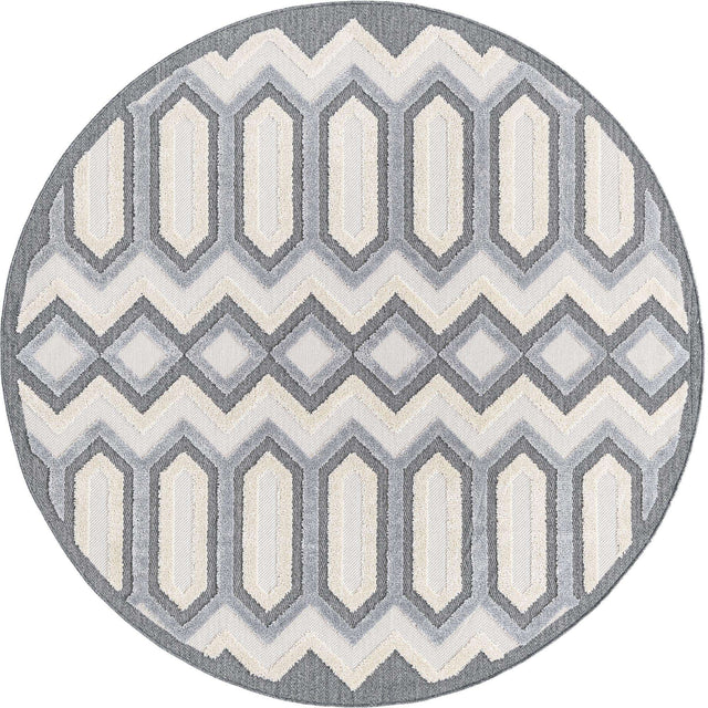 Charcoal 7' x 7' Arlo Round Area Rug 100% Polypropylene With Cotton Backing Easy Clean Indoor Living Room Bedroom Dining Office Carpet for Sale at Rug Engine