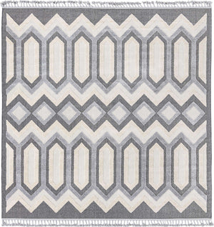 Charcoal 9' 10 x 9' 10 Arlo Square Area Rug 100% Polypropylene With Cotton Backing Easy Clean Indoor Living Room Bedroom Dining Office Carpet for Sale at Rug Engine
