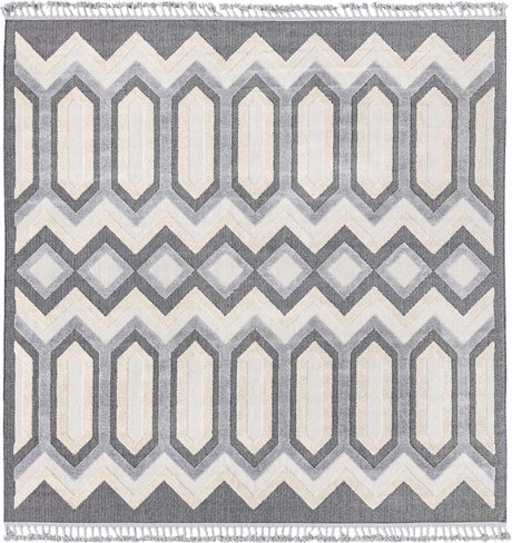 Charcoal 9' 10 x 9' 10 Arlo Square Area Rug 100% Polypropylene With Cotton Backing Easy Clean Indoor Living Room Bedroom Dining Office Carpet for Sale at Rug Engine