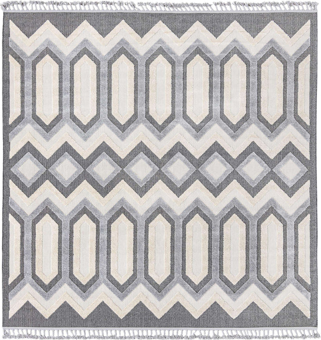 Charcoal 9' 10 x 9' 10 Arlo Square Area Rug 100% Polypropylene With Cotton Backing Easy Clean Indoor Living Room Bedroom Dining Office Carpet for Sale at Rug Engine