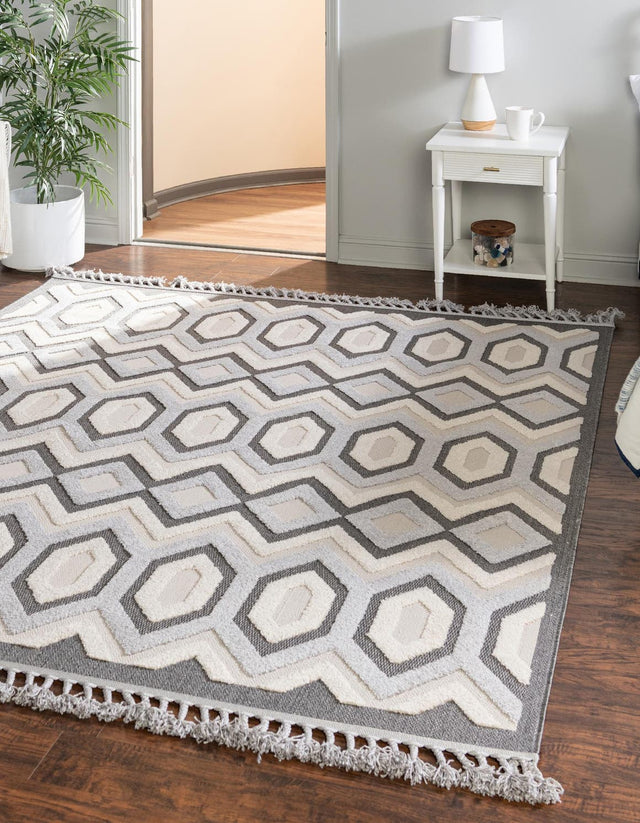 Charcoal 7' 10 x 7' 10 Arlo Square Area Rug 100% Polypropylene With Cotton Backing Easy Clean Indoor Living Room Bedroom Dining Office Carpet for Sale at Rug Engine
