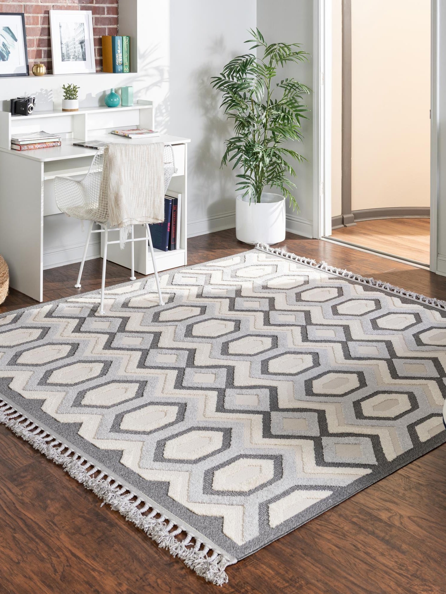 Charcoal 9' 10 x 9' 10 Arlo Square Area Rug 100% Polypropylene With Cotton Backing Easy Clean Indoor Living Room Bedroom Dining Office Carpet for Sale at Rug Engine