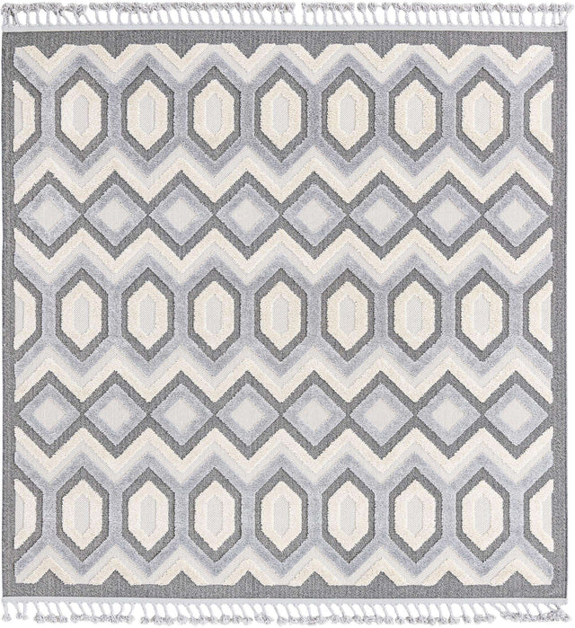 Charcoal 7' 10 x 7' 10 Arlo Square Area Rug 100% Polypropylene With Cotton Backing Easy Clean Indoor Living Room Bedroom Dining Office Carpet for Sale at Rug Engine