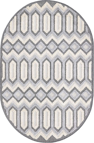 Charcoal 4' x 6' Arlo Oval Area Rug 100% Polypropylene With Cotton Backing Easy Clean Indoor Living Room Bedroom Dining Office Carpet for Sale at Rug Engine