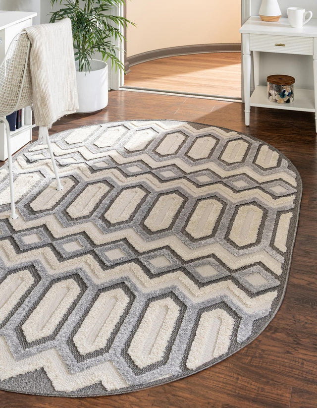 Charcoal 4' x 6' Arlo Oval Area Rug 100% Polypropylene With Cotton Backing Easy Clean Indoor Living Room Bedroom Dining Office Carpet for Sale at Rug Engine