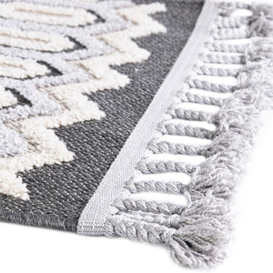 Charcoal 2' 7 x 12' Arlo Runner Area Rug 100% Polypropylene With Cotton Backing Easy Clean Indoor Living Room Bedroom Dining Office Carpet for Sale at Rug Engine