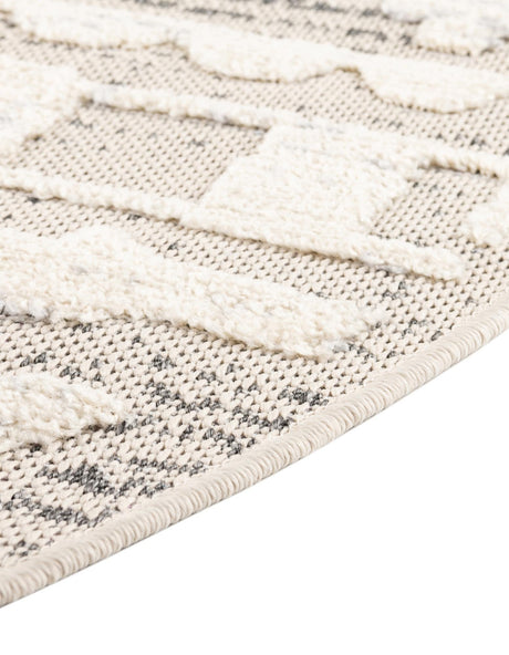 Sandy Beige 5' 3 x 5' 3 Arlo Round Area Rug 100% Polypropylene With Cotton Backing Easy Clean Indoor Living Room Bedroom Dining Office Carpet for Sale at Rug Engine