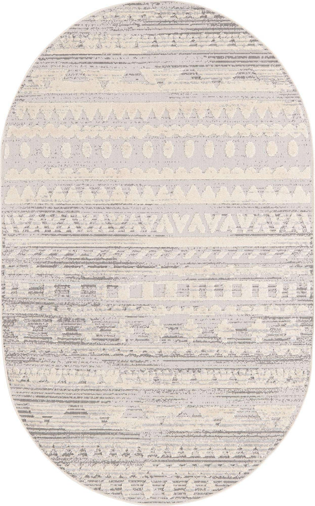 Sandy Beige 5' 3 x 8' Arlo Oval Area Rug 100% Polypropylene With Cotton Backing Easy Clean Indoor Living Room Bedroom Dining Office Carpet for Sale at Rug Engine