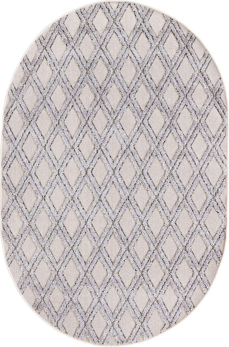 Sandy Beige 4' x 6' Arlo Oval Area Rug 100% Polypropylene With Cotton Backing Easy Clean Indoor Living Room Bedroom Dining Office Carpet for Sale at Rug Engine