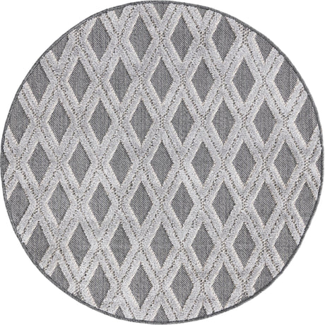 Charcoal 3' 3 x 3' 3 Arlo Round Area Rug 100% Polypropylene With Cotton Backing Easy Clean Indoor Living Room Bedroom Dining Office Carpet for Sale at Rug Engine