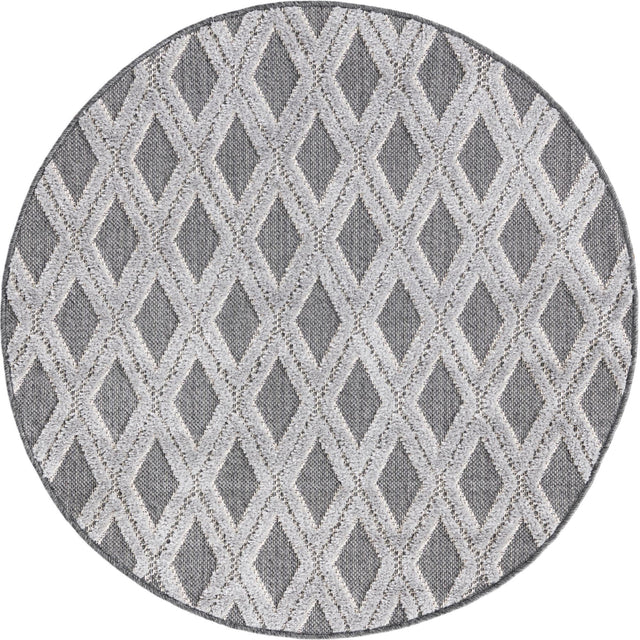 Charcoal 3' 3 x 3' 3 Arlo Round Area Rug 100% Polypropylene With Cotton Backing Easy Clean Indoor Living Room Bedroom Dining Office Carpet for Sale at Rug Engine