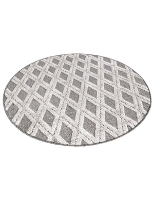 Charcoal 3' 3 x 3' 3 Arlo Round Area Rug 100% Polypropylene With Cotton Backing Easy Clean Indoor Living Room Bedroom Dining Office Carpet for Sale at Rug Engine