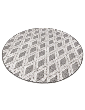 Charcoal 3' 3 x 3' 3 Arlo Round Area Rug 100% Polypropylene With Cotton Backing Easy Clean Indoor Living Room Bedroom Dining Office Carpet for Sale at Rug Engine