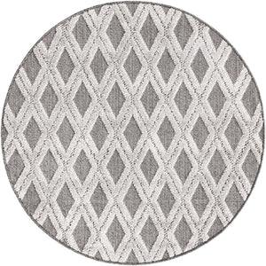 Charcoal 3' 3 x 3' 3 Arlo Round Area Rug 100% Polypropylene With Cotton Backing Easy Clean Indoor Living Room Bedroom Dining Office Carpet for Sale at Rug Engine