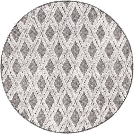 Charcoal 3' 3 x 3' 3 Arlo Round Area Rug 100% Polypropylene With Cotton Backing Easy Clean Indoor Living Room Bedroom Dining Office Carpet for Sale at Rug Engine