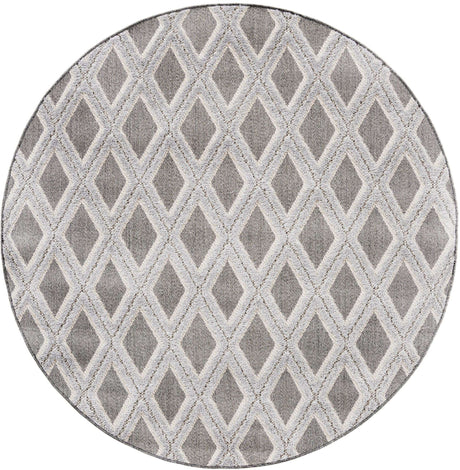 Charcoal 5' 3 x 5' 3 Arlo Round Area Rug 100% Polypropylene With Cotton Backing Easy Clean Indoor Living Room Bedroom Dining Office Carpet for Sale at Rug Engine