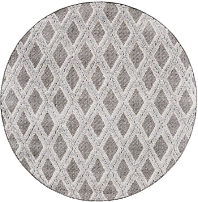 Charcoal 5' 3 x 5' 3 Arlo Round Area Rug 100% Polypropylene With Cotton Backing Easy Clean Indoor Living Room Bedroom Dining Office Carpet for Sale at Rug Engine