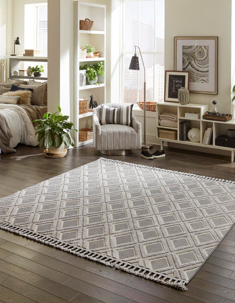Charcoal 7' 10 x 7' 10 Arlo Square Area Rug 100% Polypropylene With Cotton Backing Easy Clean Indoor Living Room Bedroom Dining Office Carpet for Sale at Rug Engine
