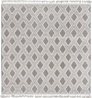 Charcoal 7' 10 x 7' 10 Arlo Square Area Rug 100% Polypropylene With Cotton Backing Easy Clean Indoor Living Room Bedroom Dining Office Carpet for Sale at Rug Engine