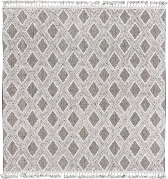 Charcoal 7' 10 x 7' 10 Arlo Square Area Rug 100% Polypropylene With Cotton Backing Easy Clean Indoor Living Room Bedroom Dining Office Carpet for Sale at Rug Engine