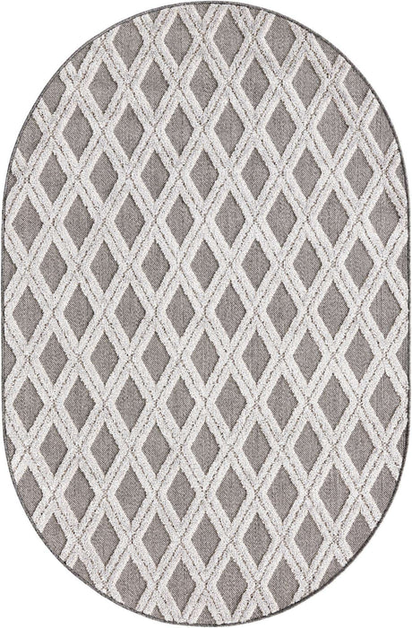 Charcoal 4' x 6' Arlo Oval Area Rug 100% Polypropylene With Cotton Backing Easy Clean Indoor Living Room Bedroom Dining Office Carpet for Sale at Rug Engine