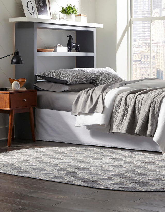 Charcoal 5' 3 x 8' Arlo Oval Area Rug 100% Polypropylene With Cotton Backing Easy Clean Indoor Living Room Bedroom Dining Office Carpet for Sale at Rug Engine