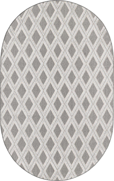 Charcoal 5' 3 x 8' Arlo Oval Area Rug 100% Polypropylene With Cotton Backing Easy Clean Indoor Living Room Bedroom Dining Office Carpet for Sale at Rug Engine
