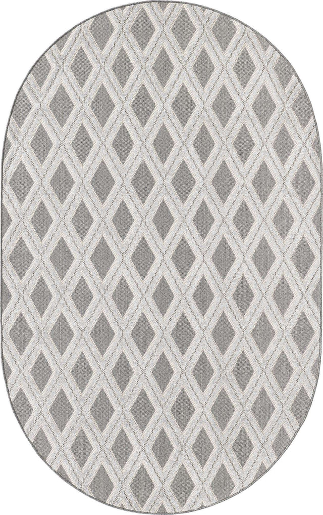 Charcoal 5' 3 x 8' Arlo Oval Area Rug 100% Polypropylene With Cotton Backing Easy Clean Indoor Living Room Bedroom Dining Office Carpet for Sale at Rug Engine