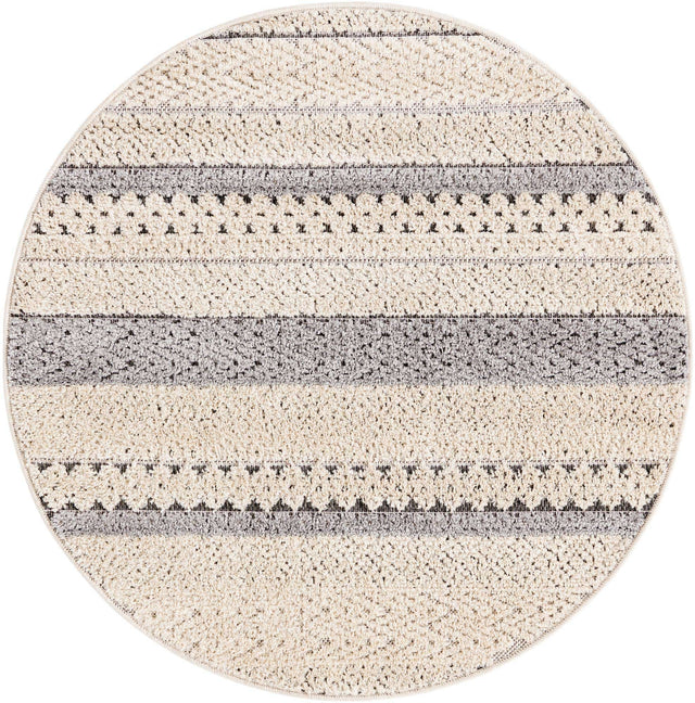 Sandy Beige 3' 3 x 3' 3 Arlo Round Area Rug 100% Polypropylene With Cotton Backing Easy Clean Indoor Living Room Bedroom Dining Office Carpet for Sale at Rug Engine