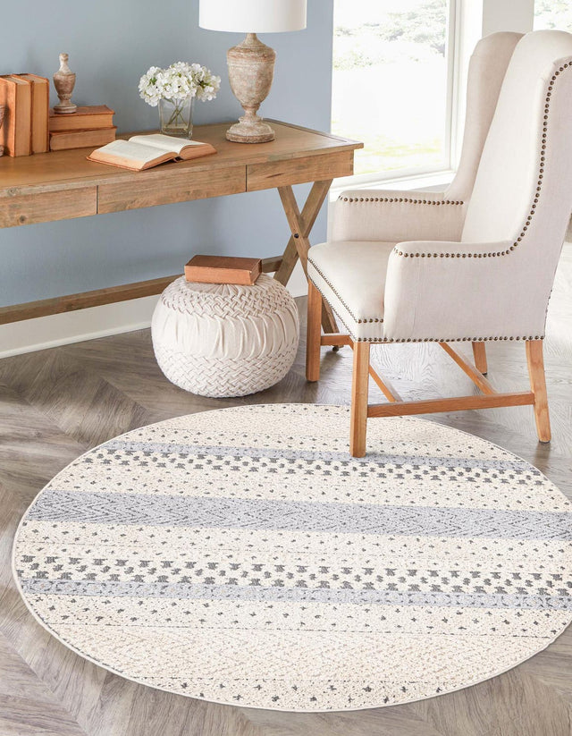 Sandy Beige 3' 3 x 3' 3 Arlo Round Area Rug 100% Polypropylene With Cotton Backing Easy Clean Indoor Living Room Bedroom Dining Office Carpet for Sale at Rug Engine