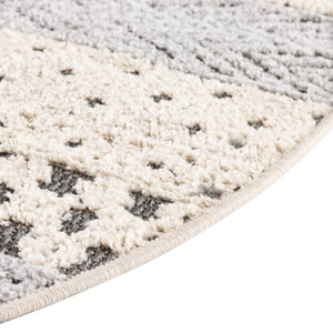 Sandy Beige 5' 3 x 5' 3 Arlo Round Area Rug 100% Polypropylene With Cotton Backing Easy Clean Indoor Living Room Bedroom Dining Office Carpet for Sale at Rug Engine