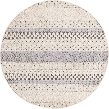 Sandy Beige 5' 3 x 5' 3 Arlo Round Area Rug 100% Polypropylene With Cotton Backing Easy Clean Indoor Living Room Bedroom Dining Office Carpet for Sale at Rug Engine