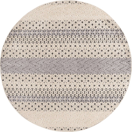 Sandy Beige 7' x 7' Arlo Round Area Rug 100% Polypropylene With Cotton Backing Easy Clean Indoor Living Room Bedroom Dining Office Carpet for Sale at Rug Engine